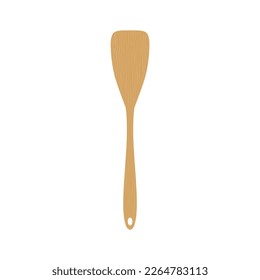 wooden spatula flat design vector illustration. kitchen utensils icon