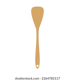 wooden spatula flat design vector illustration. kitchen utensils icon