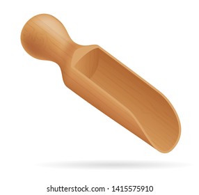 wooden spice scoop stock vector illustration isolated on white background