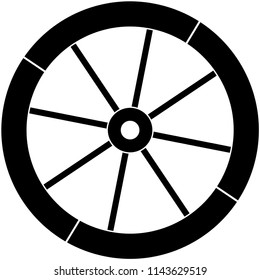 wooden spoked wheel vector