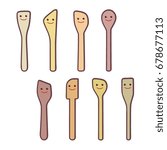 Wooden spoon characters - vector illustration