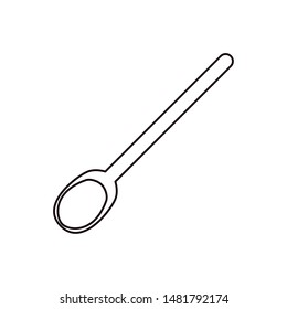 wooden spoon cooking icon on white background