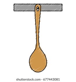 wooden spoon cutlery isolated icon