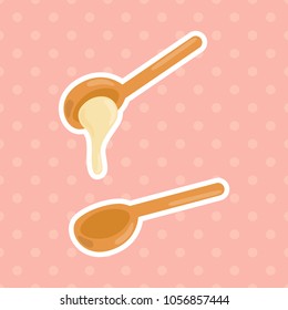 Wooden spoon drop liquid