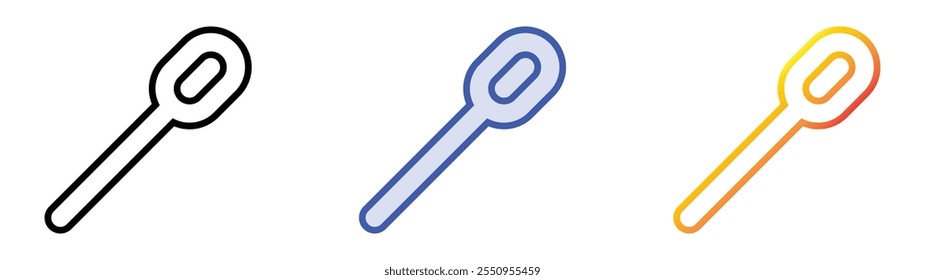 wooden spoon icon. Linear, Blue Fill and Gradient Style Design Isolated On White Background