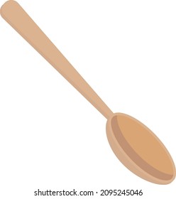 Wooden spoon, illustration, vector on a white background.