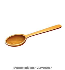 Cocina De Cocina De Madera Utensil Para Comer Vector. Cocina De Cuchara Vintage De Madera Para Cenar Y Almorzar. Ladle Supply, Implementar Desde Plantilla De Material Bambú Ilustración Realista 3d