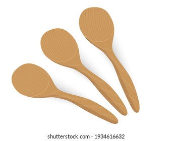 Wooden spoon for kitchen utensils