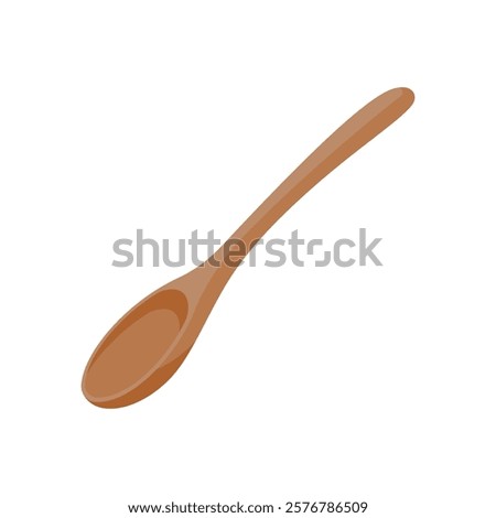 Wooden Spoon, Kitchen Vector Illustration Isolated
