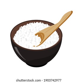wooden spoon on white background vector illustration. Cute cartoon food.