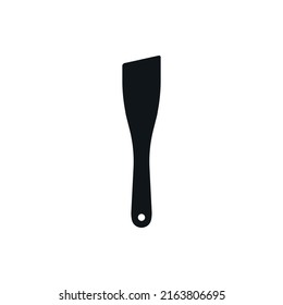 Wooden spoon simple black vector icon.
