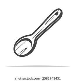 Wooden spoon spatula outline icon transparent vector isolated