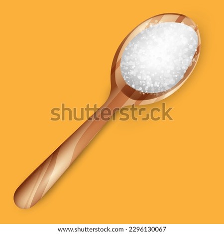 wooden spoon with table salt