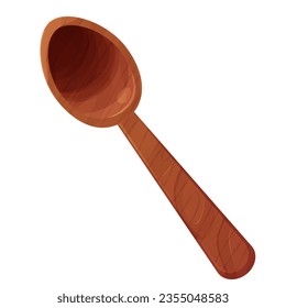Style de dessin animé en cuillère en bois, soupe à texture, culture traditionnelle isolée sur fond blanc. 