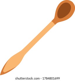 Wooden spoon, vector illustration on isolated background.