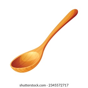 Wooden spoon vector isolated on white background. Kitchenware cartoon illustration