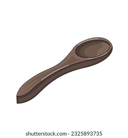 wooden spoon vector on white background