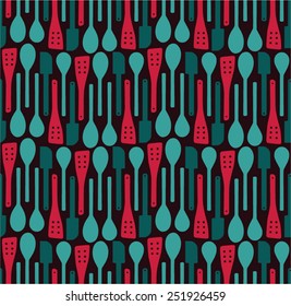 Wooden spoons vector background
