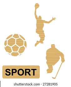 wooden sports icons