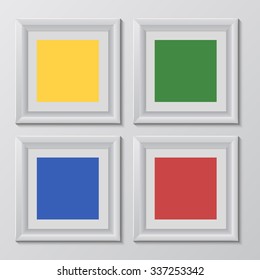 wooden square picture frames color rainbow set for your web design