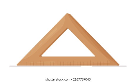 Wooden square triangle insulated on white background. 