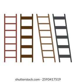 Wooden staircase models brown illustration