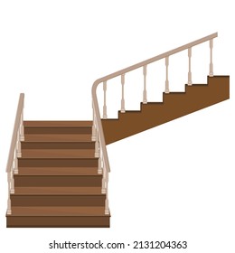 Wooden staircase to the porch - a staircase to enter the house with decorative wooden railings