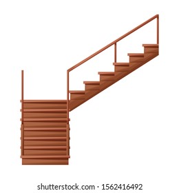 Wooden Staircase Vector Icon.Cartoon Vector Icon Isolated On White Background Wooden Staircase.