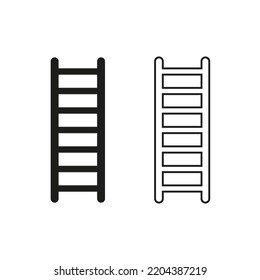 Wooden stairs icon. Wood texture. Vector background. Vector illustration. Stock image. 
