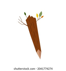 Wooden stake efficient weapon against vampires, simple hand drawn vector illustration for Halloween holiday decor, seasonal celebration image
