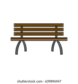 wooden standard bench, place for sitting outline