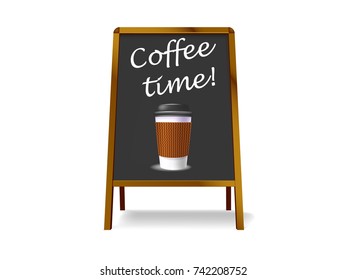 wooden stander coffee time
