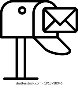 Wooden Standing postbox Concept, Open mail box Vector Icon Design, postal service symbol, physically transporting postcards and parcels Sign, Courier and Shipping Services Stock illustration
