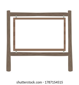 Wooden standing sign isolated on the white, vector illustration.