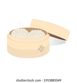 Wooden Steamer, Bamboo Steamer, Xao Long Bao, Asian Dumpling, Soup Dumplings, Bao Steamer, Food Steamer, Vector Illustration Background