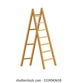 Ilustración Del Vector De Ladder De Escalera De Madera En Fondo Blanco