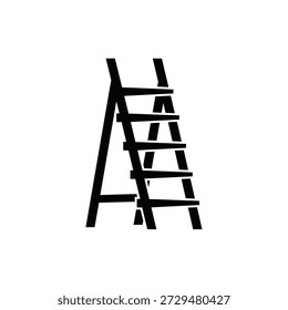 Wooden step ladder isolated flat design vector illustration scalable art