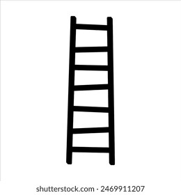 Wooden step ladder silhouette isolated on white background. Step ladder icon vector illustration design.