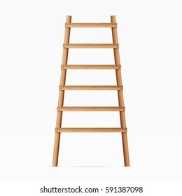 Wooden Step Ladder Vector.