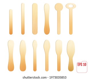 Wooden stick for icecream or medical tongue depressor.