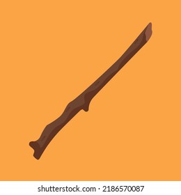 wooden stick on orange background