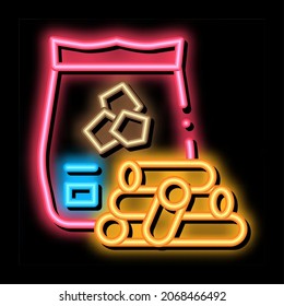 wooden sticks for bbq neon light sign vector. Glowing bright icon wooden sticks for bbq sign. transparent symbol illustration