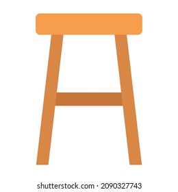 wooden stool flat clipart vector illustration