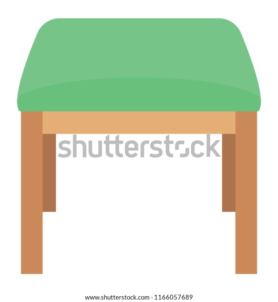Wooden Stool Furnished Mesh Icon Vanity Stock Vector Royalty Free