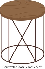 Taburete de madera Ilustración vectorial de muebles