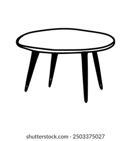 : wooden stool icon over white background, line style, vector illustration