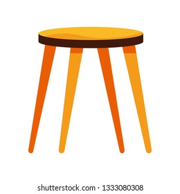 Wooden stool illustration. hair, kitchen, furniture, seat. Furniture concept. Vector illustration can be used for topics like indoor, wood, decoration