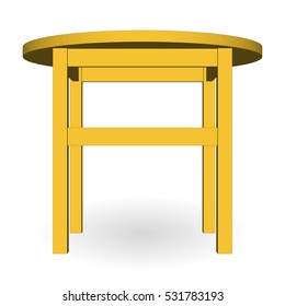 Wooden stool isolated.  Vector illustration.