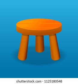 wooden stool vector illustration.
