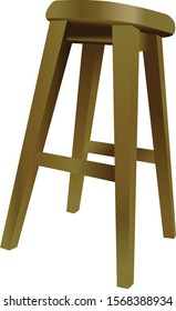 Wooden Stool Vector and Illustration
